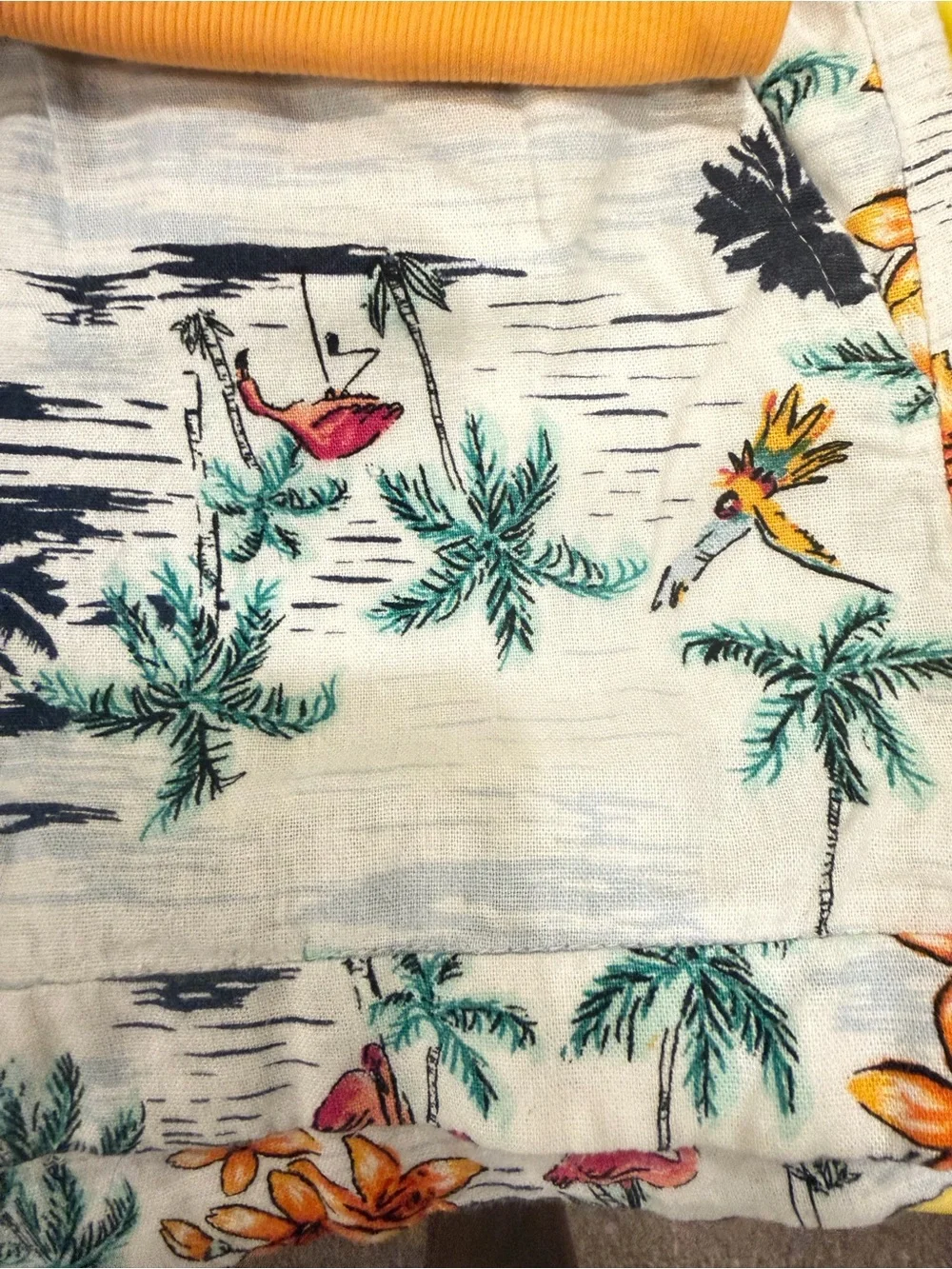 Old Navy orange Tank Top with Tropical Print Shorts - Picture 6 of 6